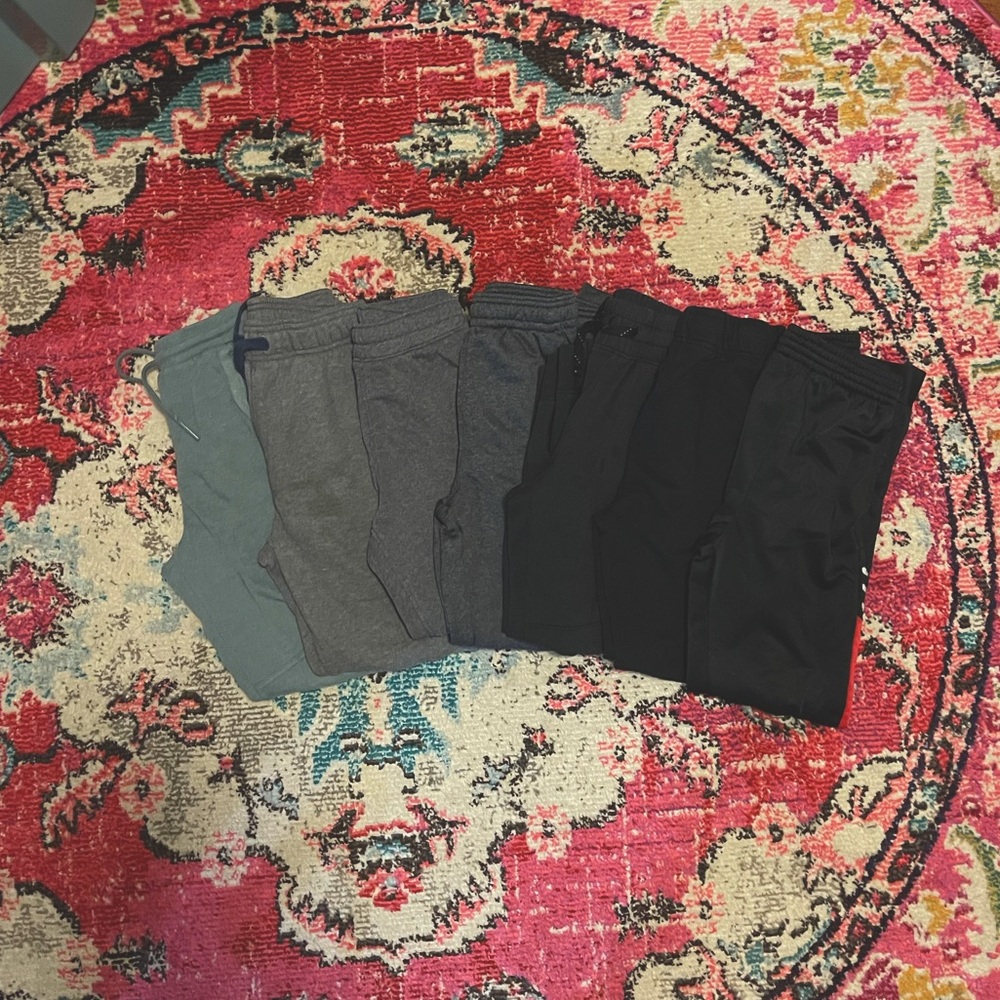 Boys Size 10/12 Jogger Sweatpants Bundle (7 Pieces), Medium and Large
